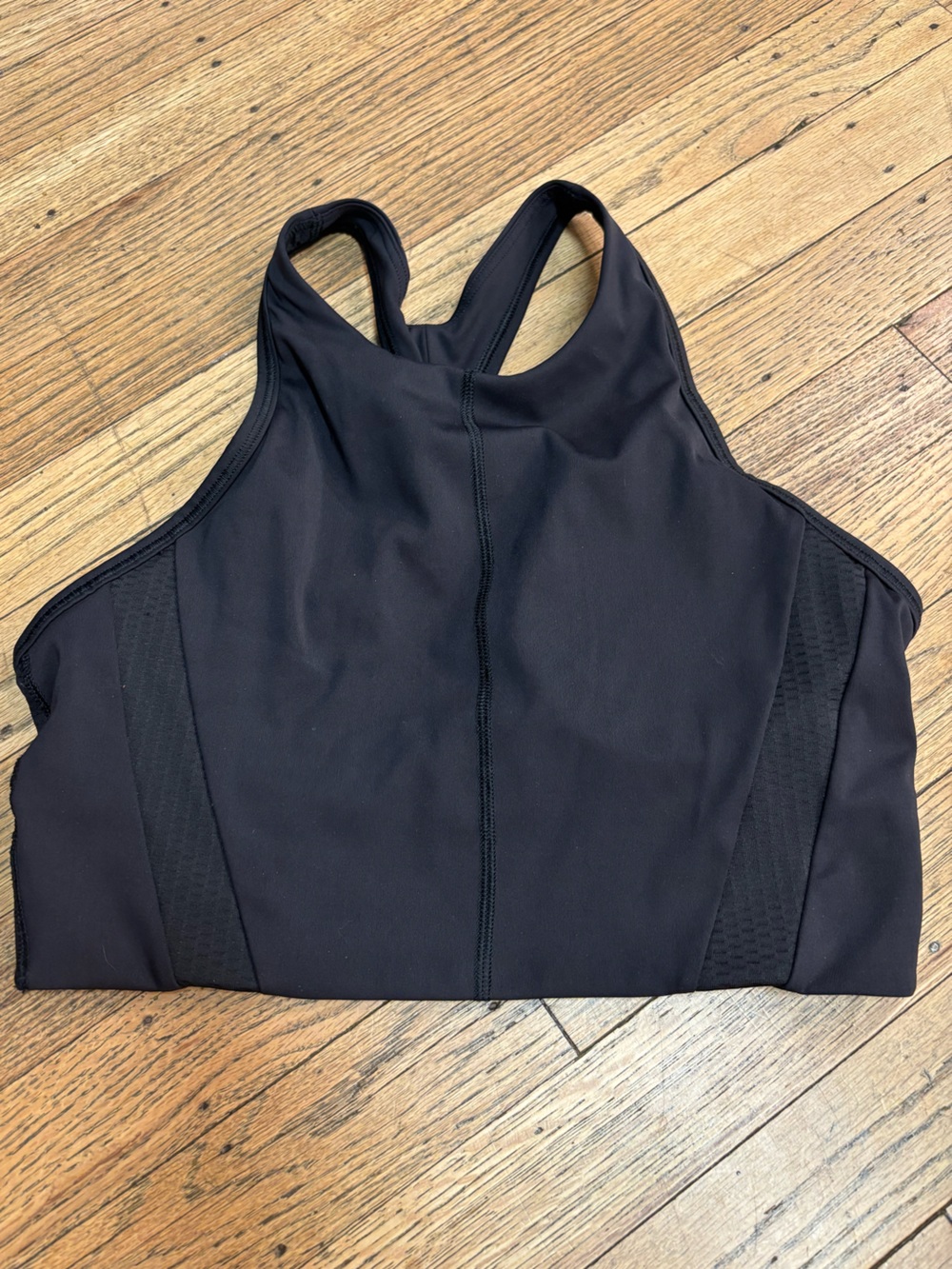 Athleta Black Racerback High-Neck Sports Bra